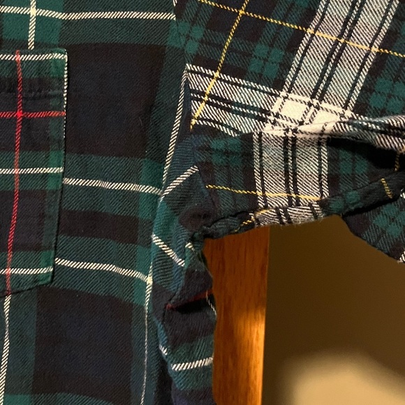 GAP Navy and Green Plaid Shirt - Picture 5 of 9